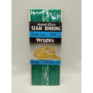 Wrights Seam Binding Flexi-Lace 3 Yds 116 305 - Jade 53 - Sewing Vintage 1986